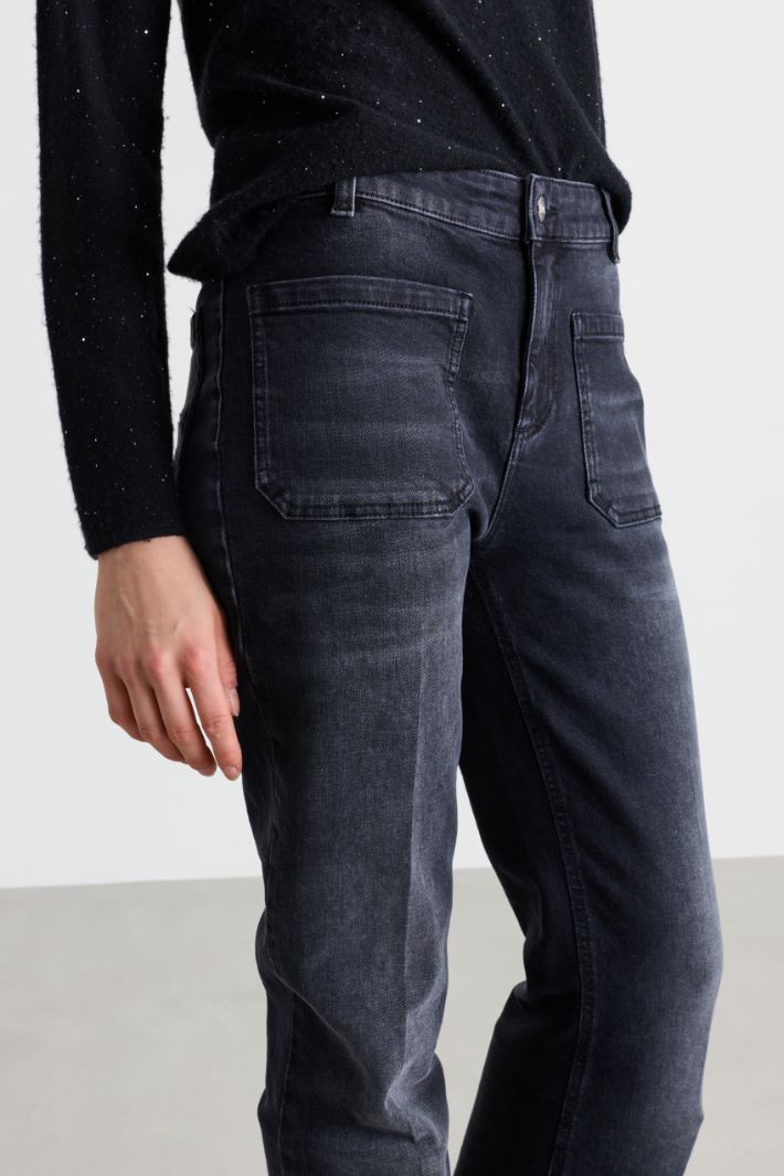 Bootcut-Jeans - SCHWARZ - Intrend - 3