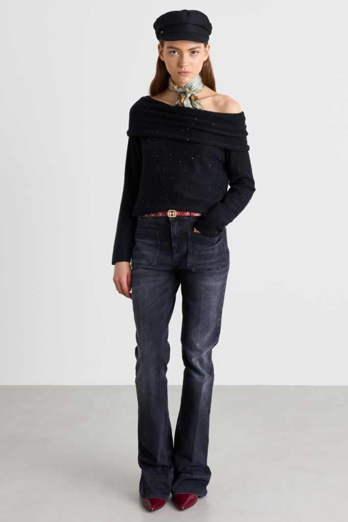 Bootcut-Jeans - SCHWARZ - Intrend