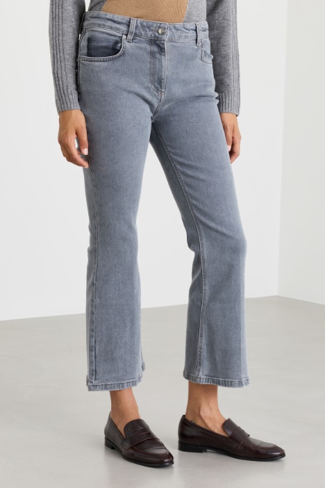 Jeans flare crop