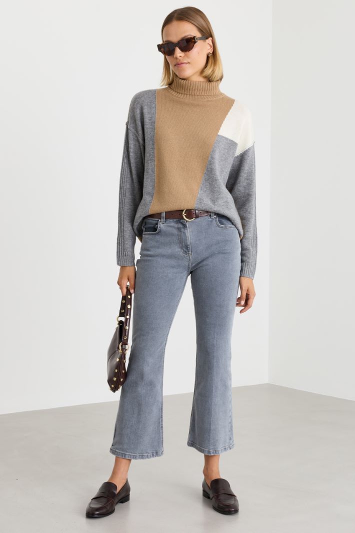 Jean flare crop - GRIS - Intrend