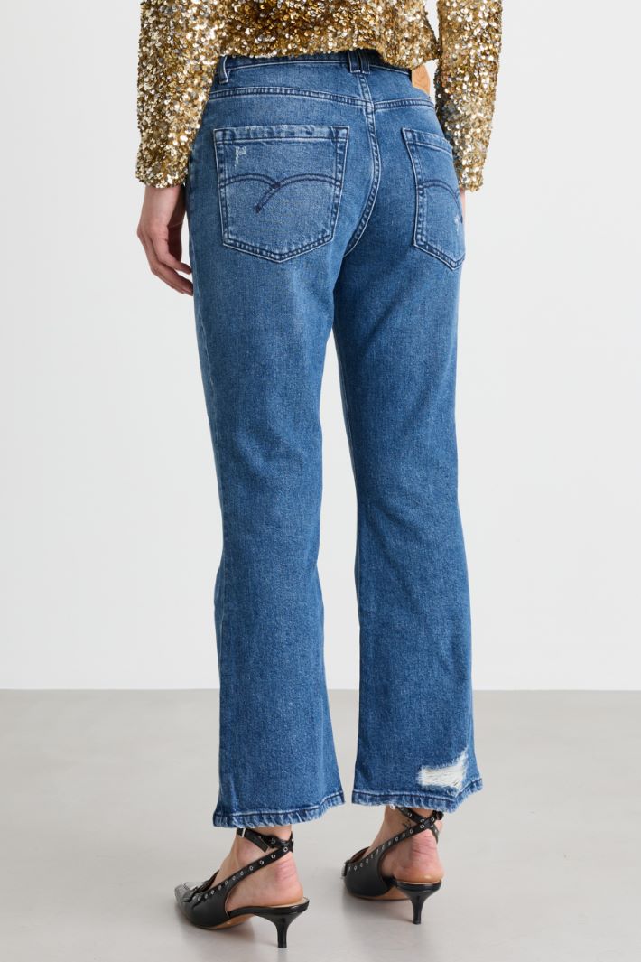Cropped Flare Jeans - HELLBLAU - Intrend - 4
