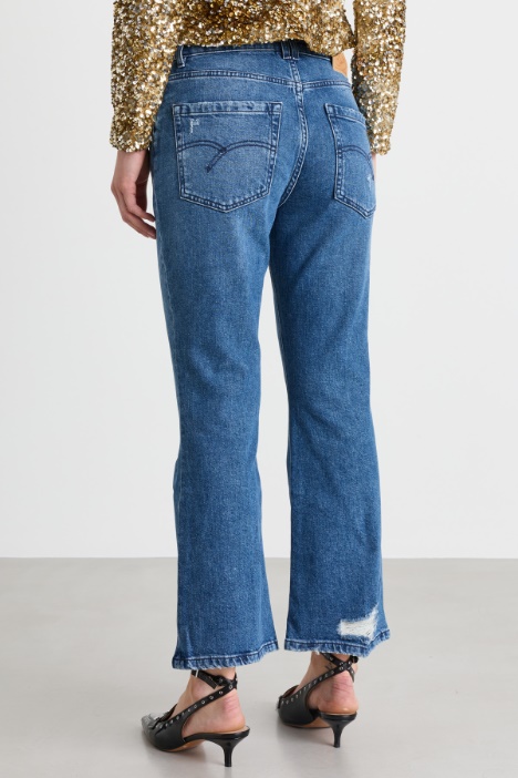 Jeans flare crop
