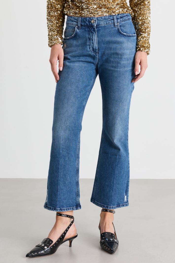Cropped Flare Jeans - HELLBLAU - Intrend - 2