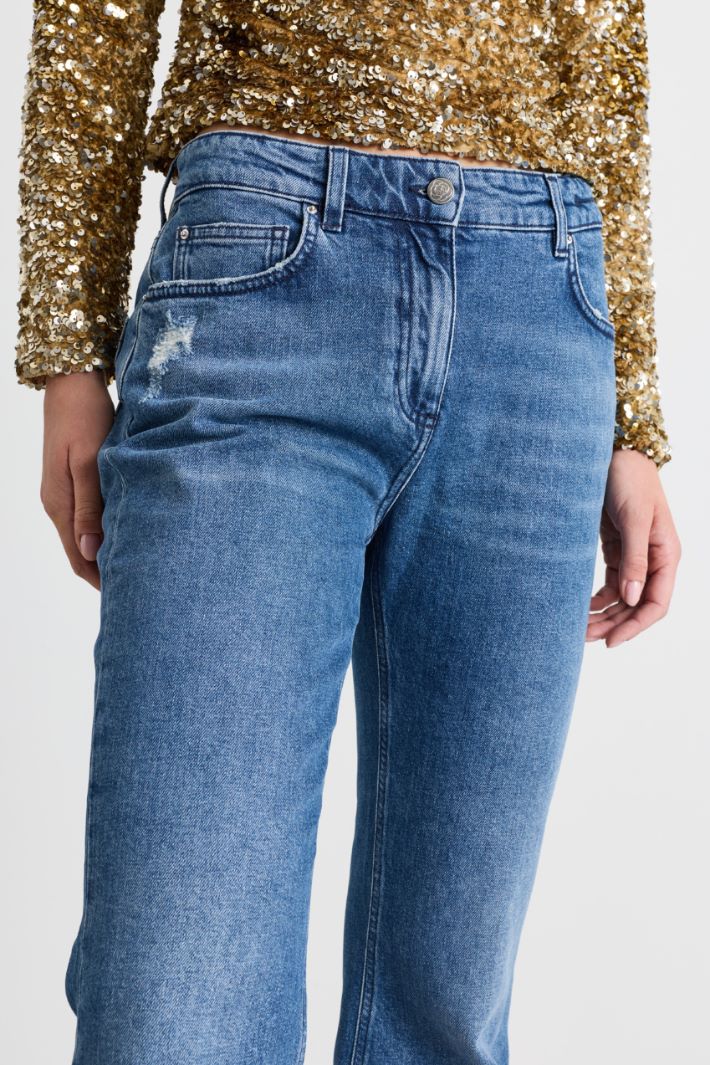 Cropped Flare Jeans - HELLBLAU - Intrend - 3