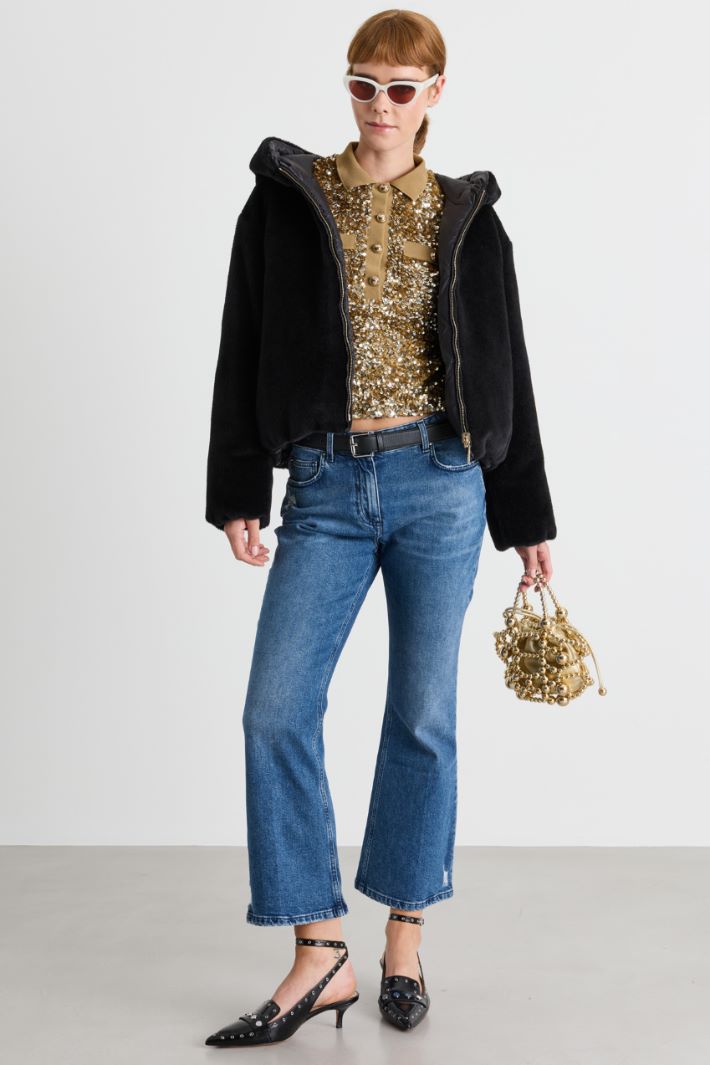 Cropped Flare Jeans - HELLBLAU - Intrend