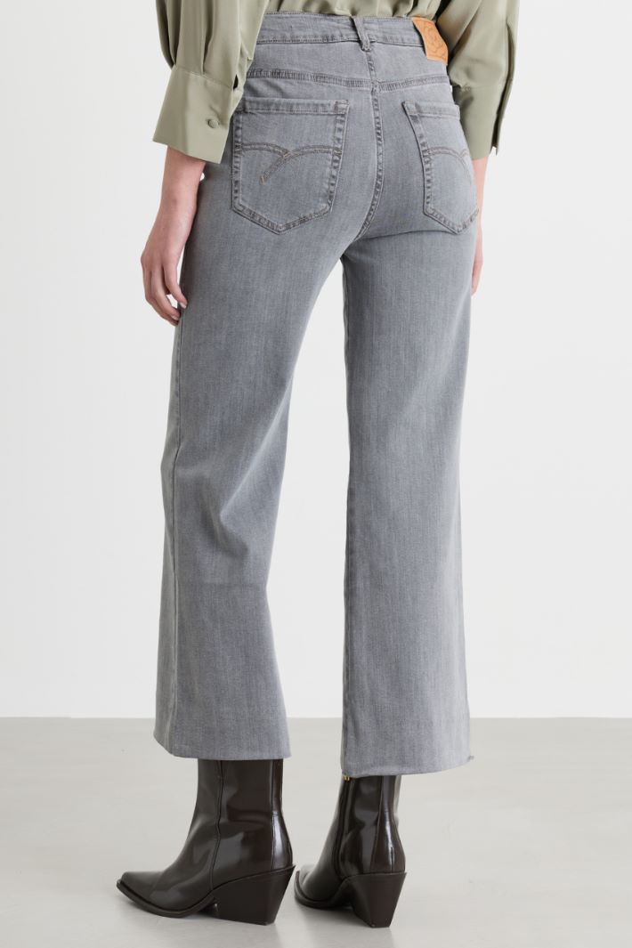 Jean cropped wide leg - GRIS - Intrend - 4