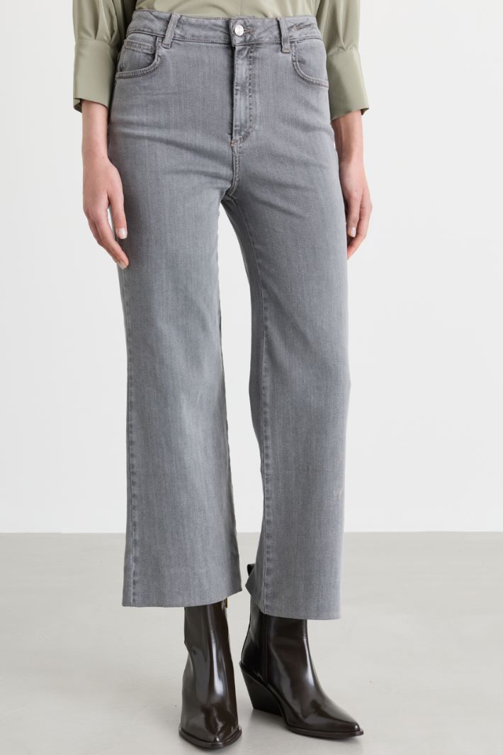 Jean cropped wide leg - GRIS - Intrend - 2