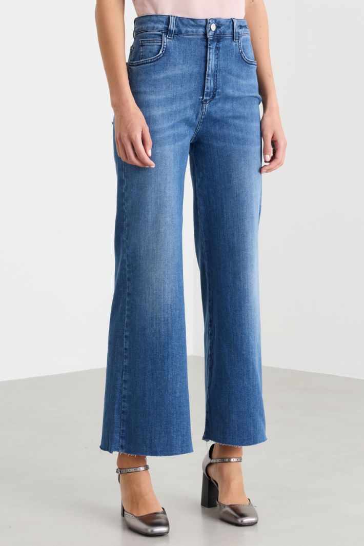 Jean cropped wide leg - BLEU - Intrend - 2