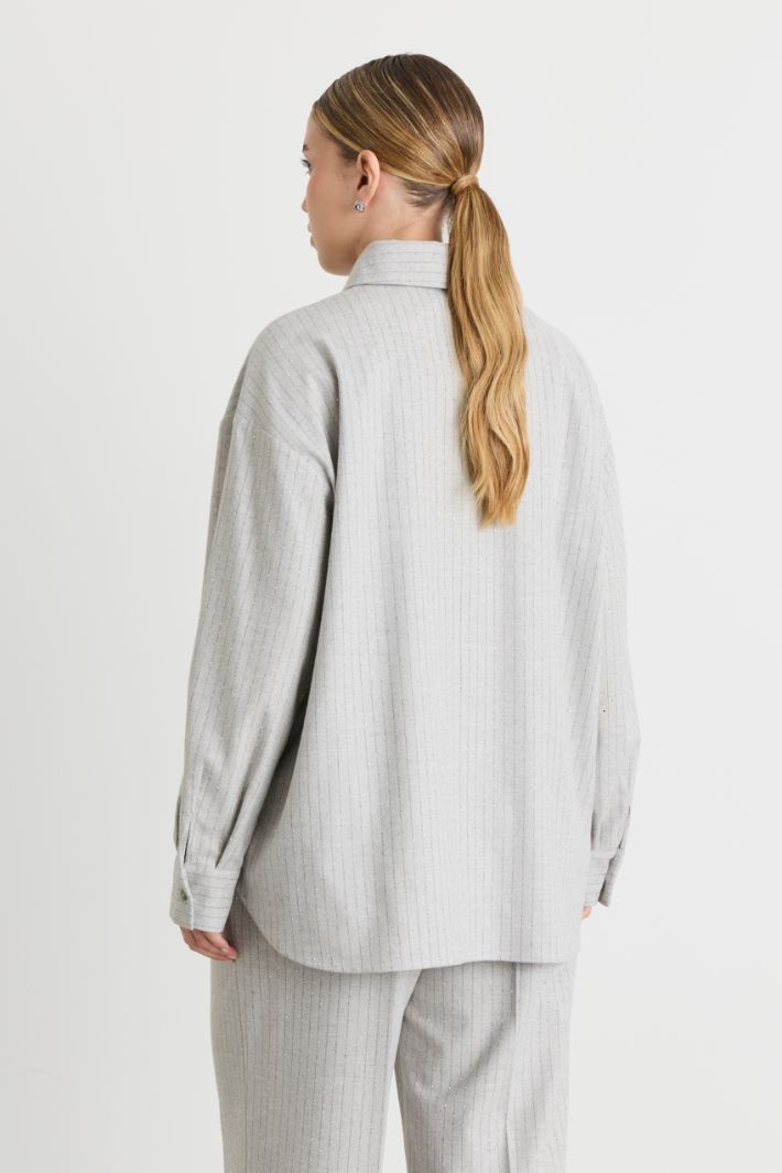 Casacca in gabardina con applicazioni - GRIGIO - Intrend - 4