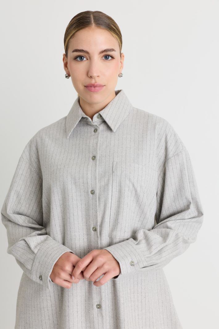 Casacca in gabardina con applicazioni - GRIGIO - Intrend - 3