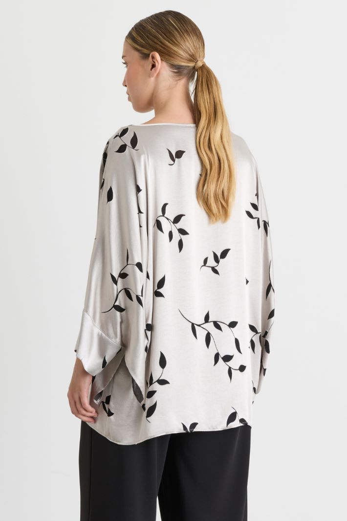 Blusa in raso dévoré - GRIGIO - Intrend - 4