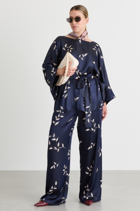 Blusa in raso dévoré - Intrend
