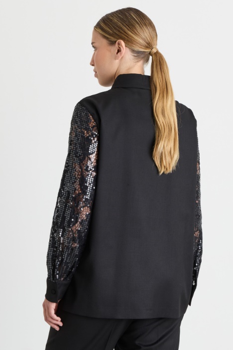 Casacca in pizzo con paillettes