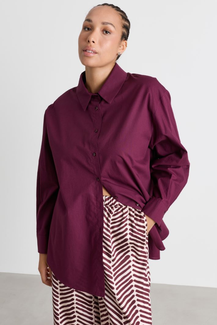 Asymmetric Hem Tunic - BORDEAUX - Intrend - 2