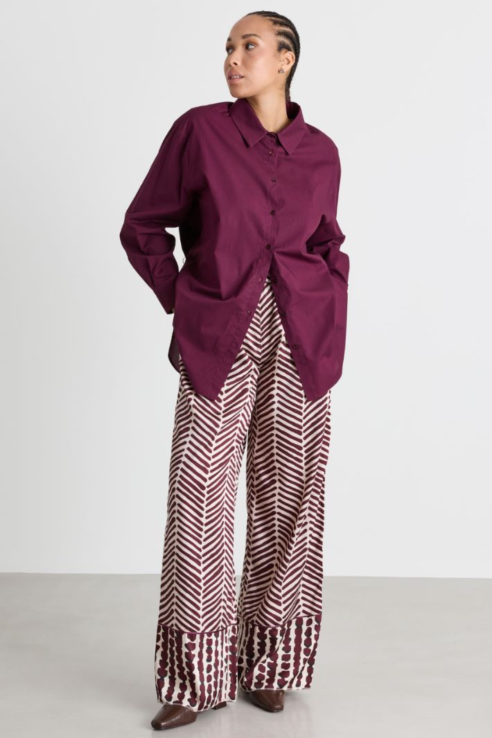 Asymmetric Hem Tunic - BORDEAUX - Intrend