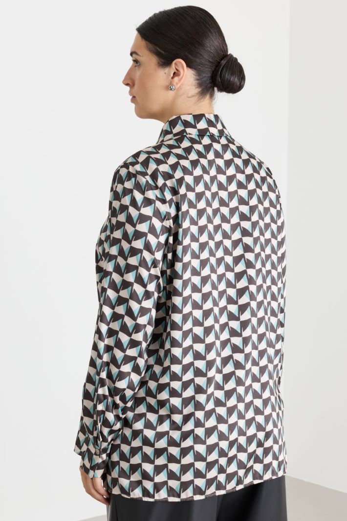 Casacca in twill - NERO BIANCO AZZURRO - Intrend - 4