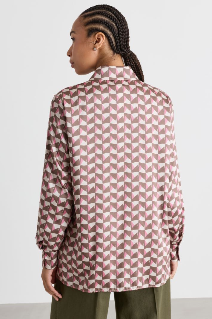 Casacca in twill - MARRONE BIANCO ROSA - Intrend - 4