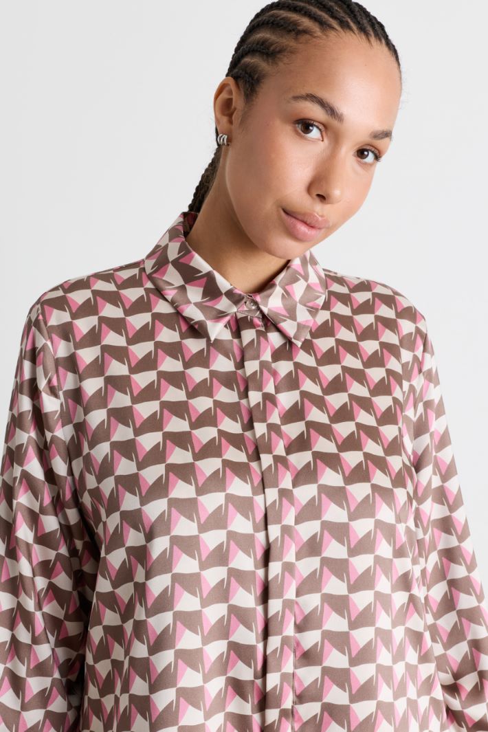 Casacca in twill - MARRONE BIANCO ROSA - Intrend - 3