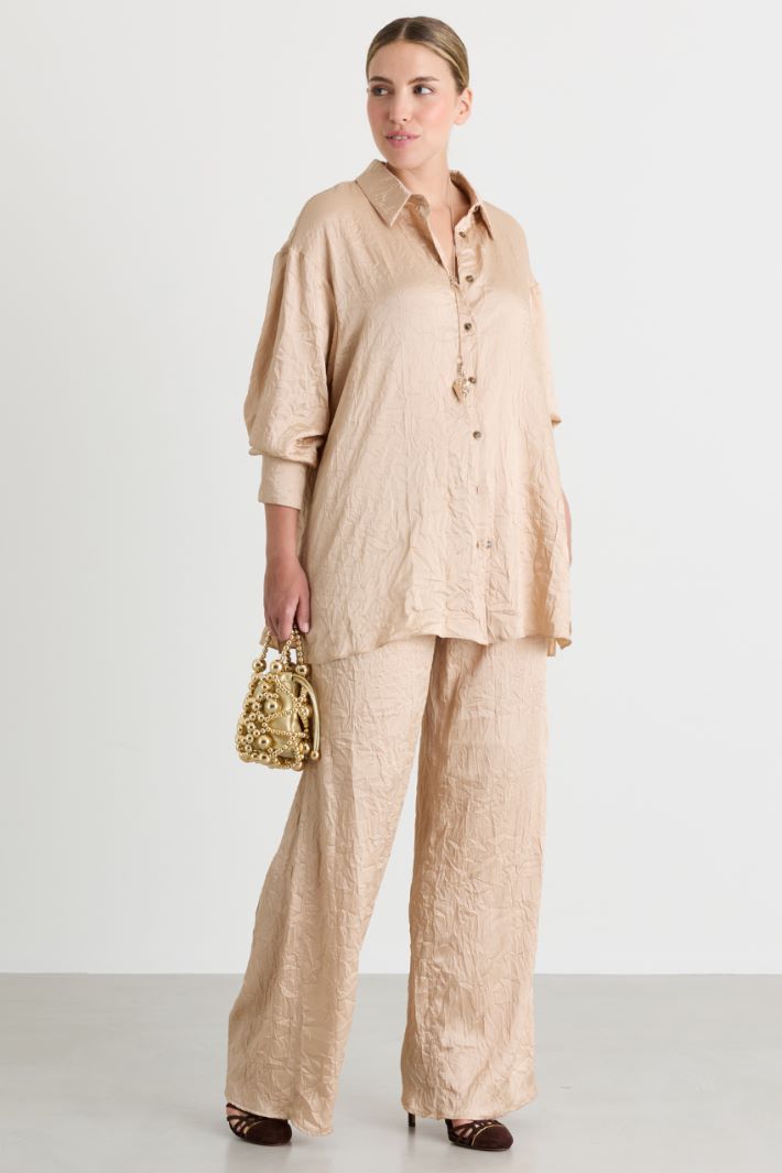 Casacca in twill crinkle - CAMMELLO - Intrend