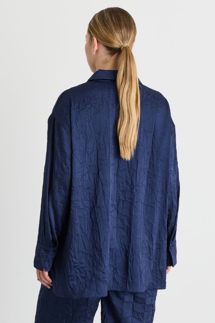 Casacca in twill crinkle - BLU - Intrend - 4