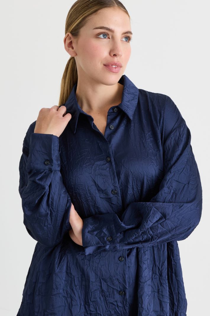Casacca in twill crinkle - BLU - Intrend - 3