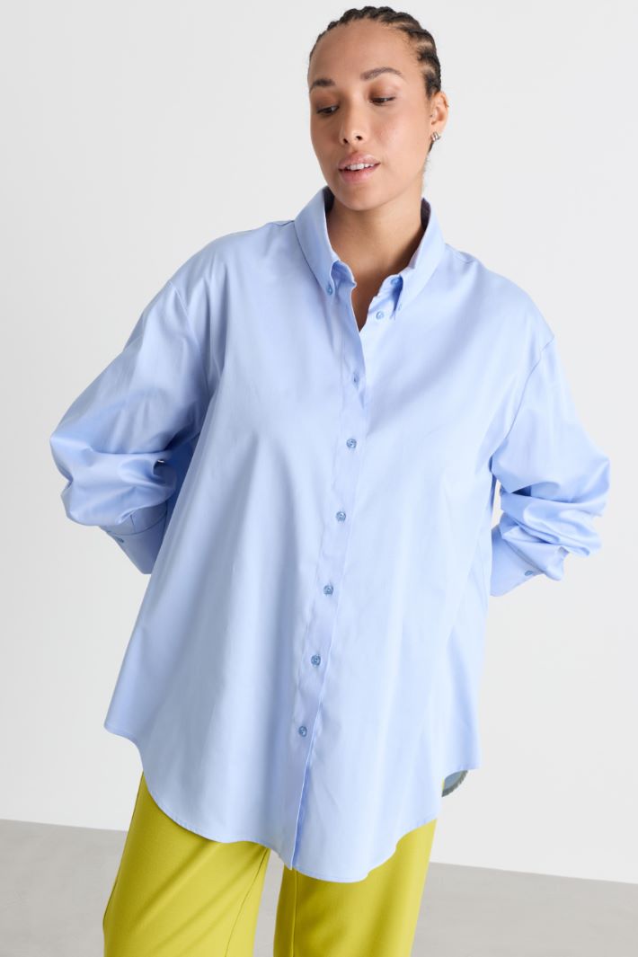 Casacca in raso leggero - AZZURRO - Intrend - 2