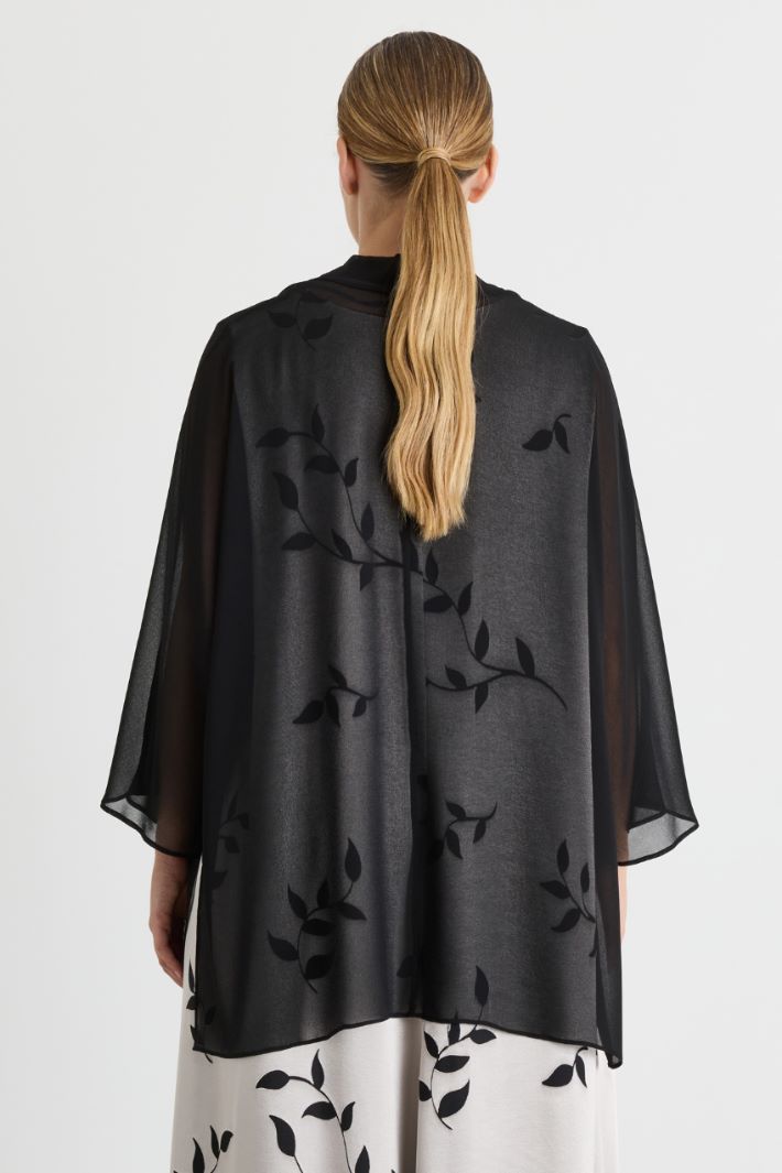Casacca aperta in georgette - NERO - Intrend - 4