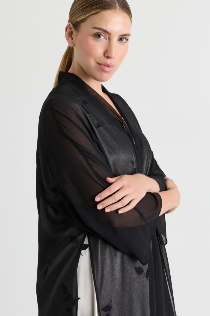 Casacca aperta in georgette - NERO - Intrend - 3