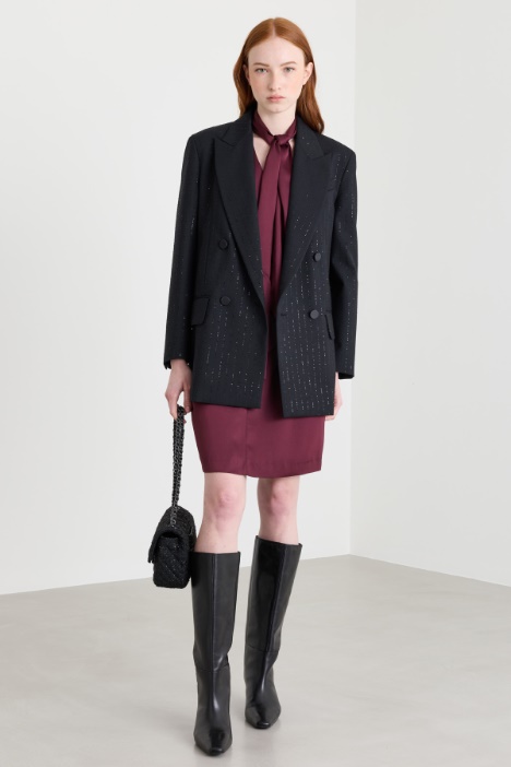 Scarf-neck Dress - Intrend