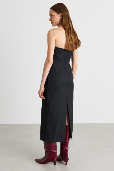 Abito a bustier con maxi fiore