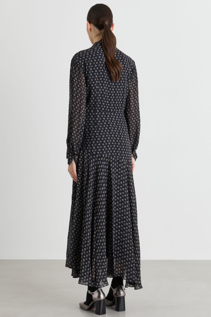 Asymmetric long dress - BLUE - Intrend - 3