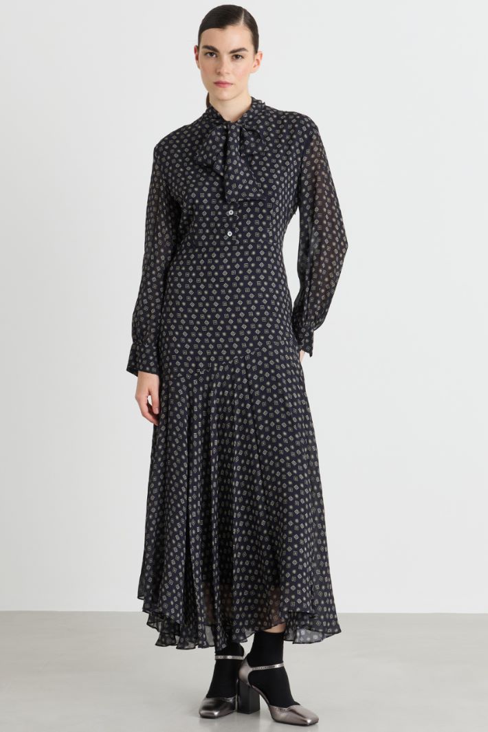 Asymmetric long dress - BLUE - Intrend - 2