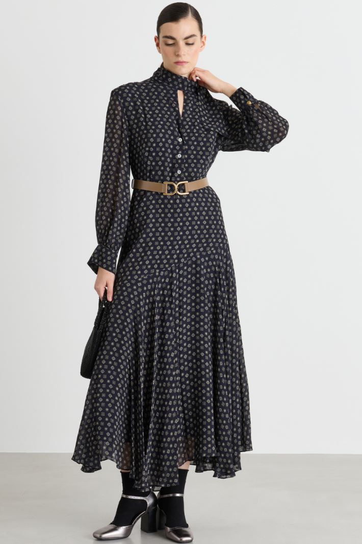 Asymmetric long dress - BLUE - Intrend