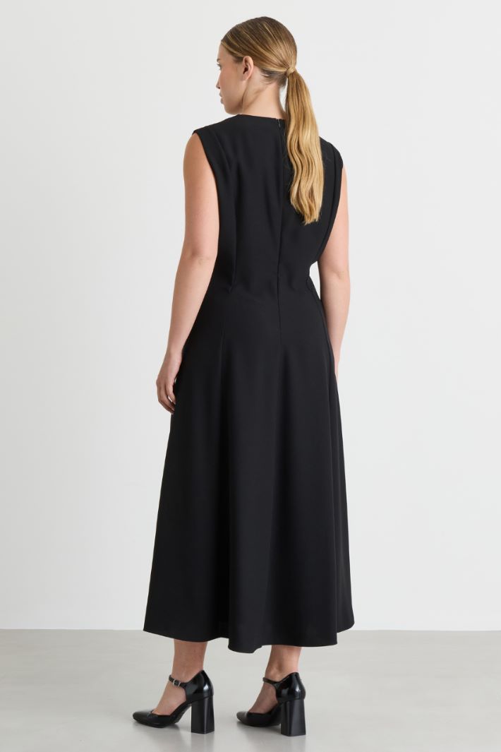 Short crepe de chine dress - BLACK - Intrend - 4