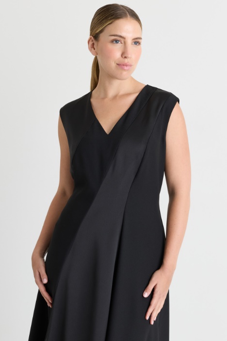 Abito lungo in crepe de chine