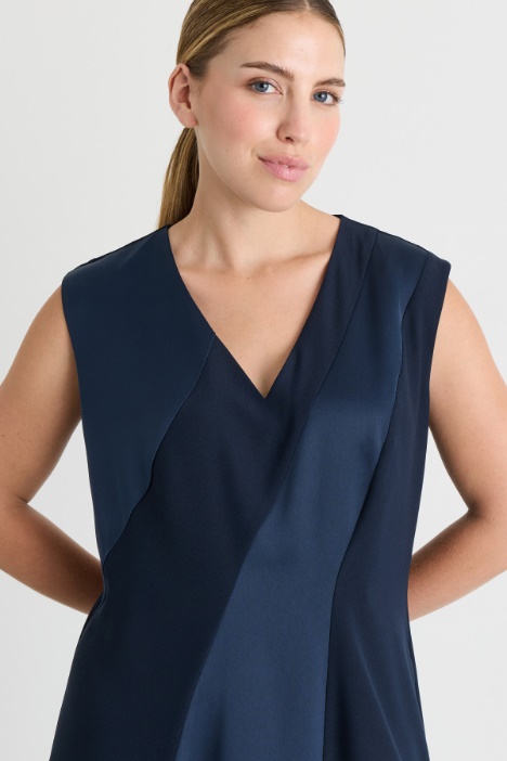 Abito lungo in crepe de chine