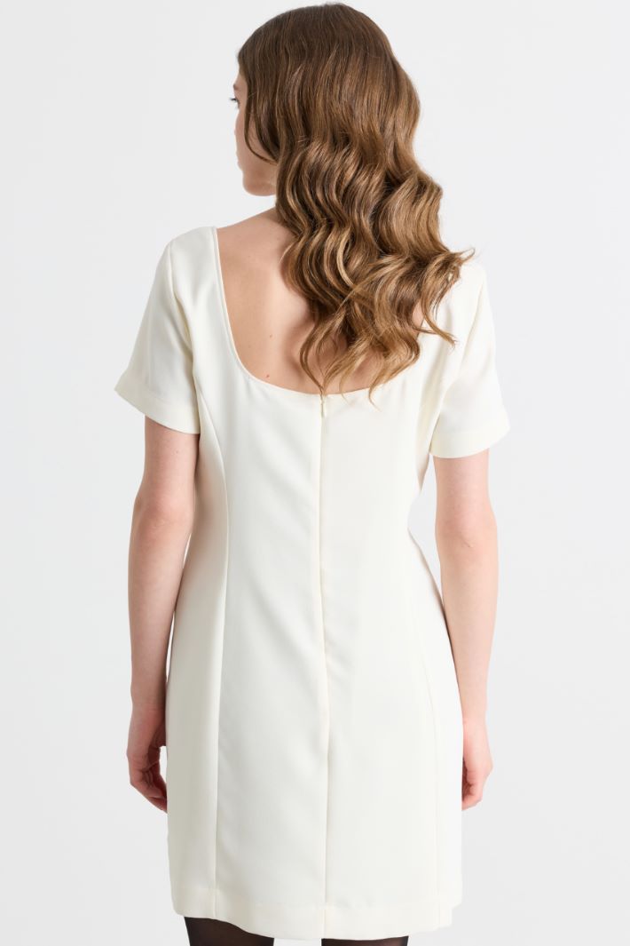 Semi-fitted crepe dress - WHITE - Intrend - 4