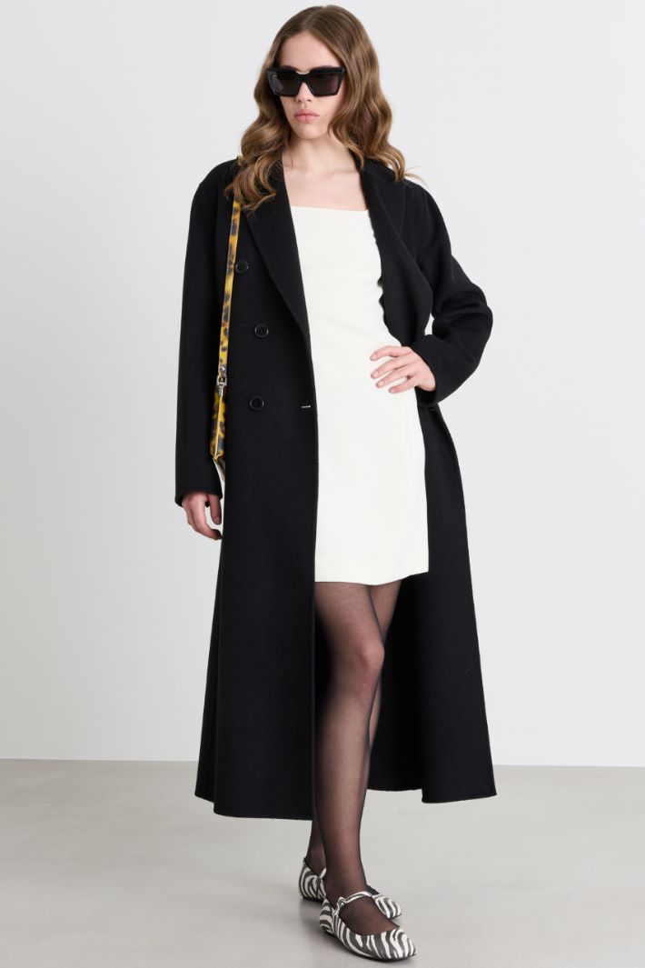 Semi-fitted crepe dress - WHITE - Intrend