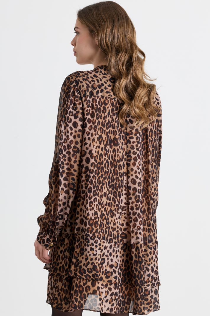 Flounced Georgette Dress - ANIMAL - Intrend - 4
