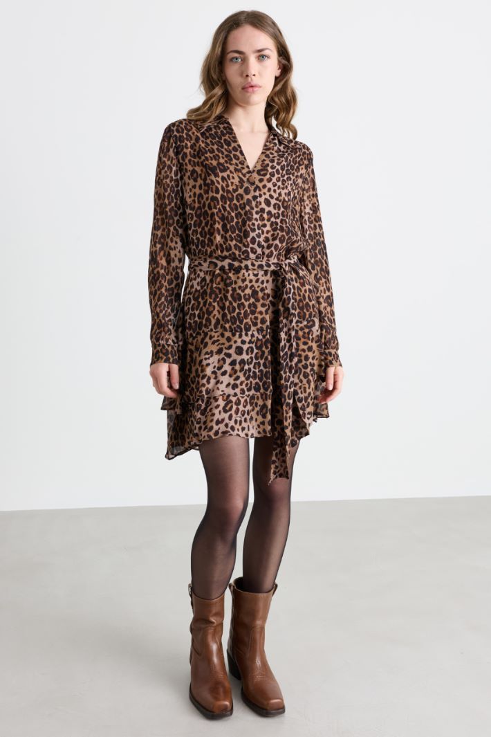 Flounced Georgette Dress - ANIMAL - Intrend - 2