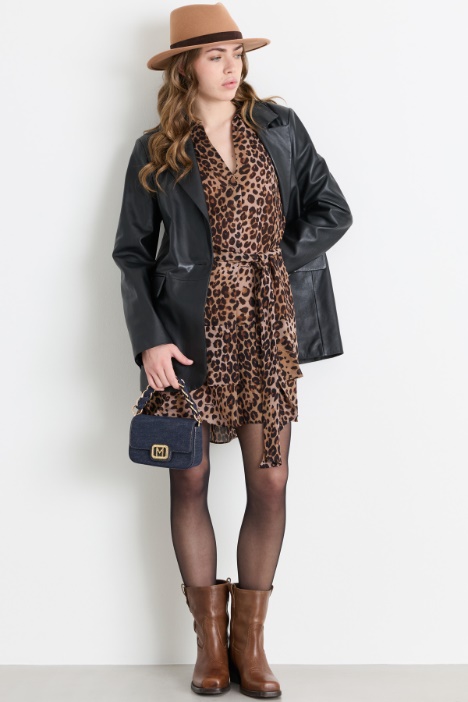Flounced Georgette Dress - Intrend