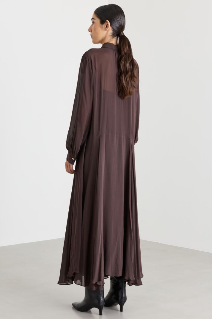 Abito a chemisier in georgette - MARRONE - Intrend - 4