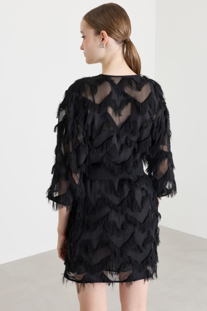 Fil coupé mini dress - BLACK - Intrend - 4
