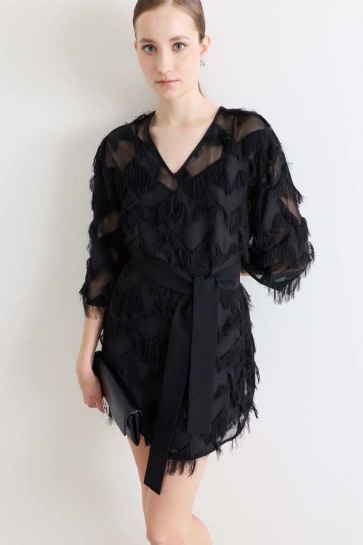 Fil coupé mini dress - BLACK - Intrend - 2
