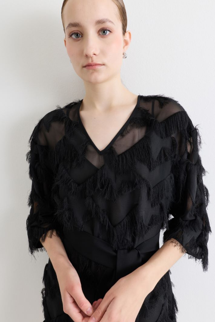Fil coupé mini dress - BLACK - Intrend - 3