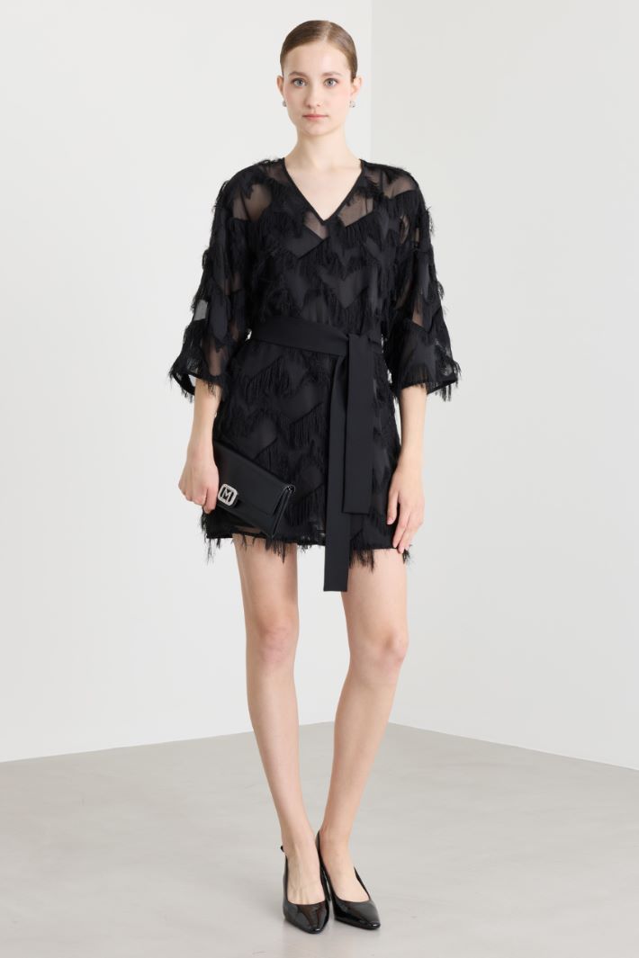 Fil coupé mini dress - BLACK - Intrend