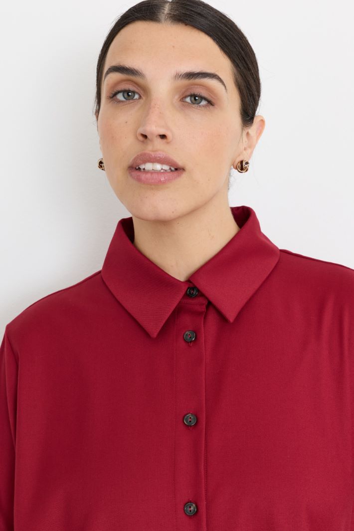 Robe chemise en flanelle - BORDEAUX - Intrend - 3