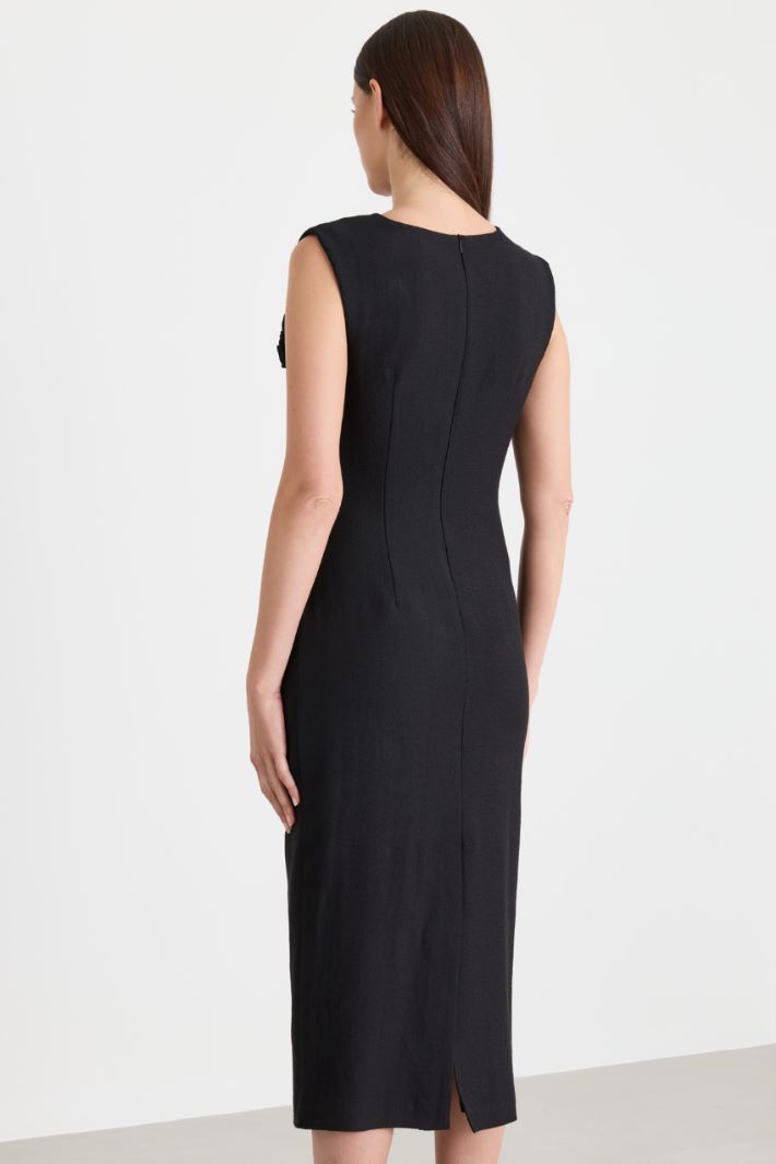 Sablé midi dress - BLACK - Intrend - 4