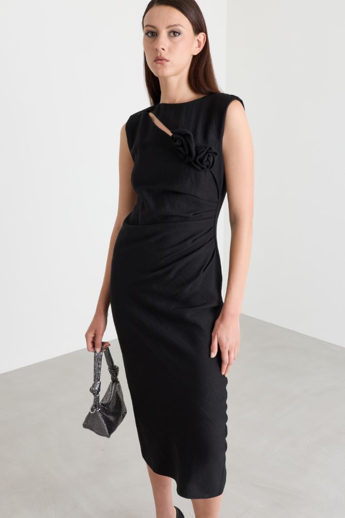 Sablé midi dress - BLACK - Intrend - 2