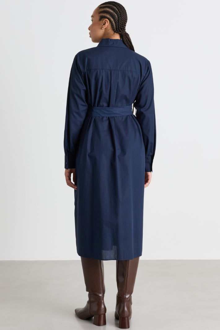 Poplin shirt dress - BLUE - Intrend - 4